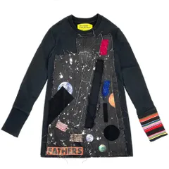 ラフシモンズ スウェット メンズ 長袖 パッチワーク ロング丈 トレーナー 裏起毛 アパレル 秋 冬 トップス 服 RAF SIMONS M ブラック 黒 コットン    定番【中古品】のサムネイル