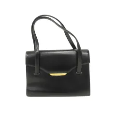 ユミカツラ YUMI KATSURA レザー ハンドバッグ 皮革 鞄 カバン 黒 ブラック ■GY99