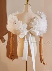 ドレスアレンジ ウェディングボレロ ウエディングボレロ ショール 二の腕カバー 花嫁 結婚式 二次会 披露宴 お色直し 前撮り ホワイト