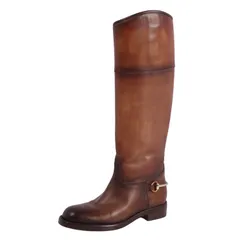 美品 グッチ GUCCI ブーツ ロングブーツ ホースビット レザーシューズ 靴