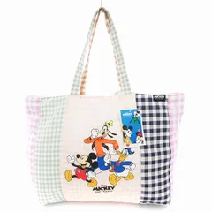 ザラ ZARA ×Disney ディズニー タグ付き トートバッグ プリント ギンガムチェック M マルチカラー /AE