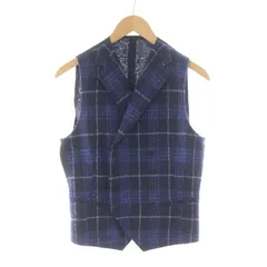 タリアトーレ TAGLIATORE LIAM/F ベスト チェック 絹 シルク混 麻 リネン混 ネイビー 07QIG083 /NQのサムネイル