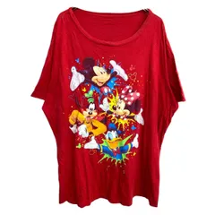 Disney 半袖 キャラクターTシャツ 2XLサイズ ディズニー ビッグサイズ レッド 古着卸 アメリカ仕入 t2503-3179
