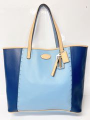 COACH/コーチ　ハンドバッグ　トートバッグ　レザー　スタッズ　メトロカラー　ブルー　SH176