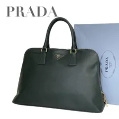 プラダ プロムナード サフィアーノ 三角ロゴ ハンドバッグ グリーン　5118