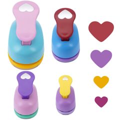 新品 4個 クラフトパンチ セット 工芸パンチ ハンドメイド作成道具 紙用パンチ ミニ ペーパー 丸パンチャー カラフル 写真 ハート