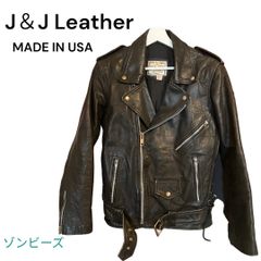 MADE IN USA J＆J Leather ダブルライダース ジャケット ブラック　一点物
