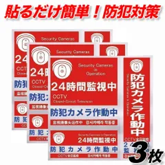 防犯ステッカー 防犯カメラ 屋外 ドーム型 玄関 シール 監視カメラ セキュリティ対策 ダミー 赤 ガレージ 車庫 自宅のサムネイル