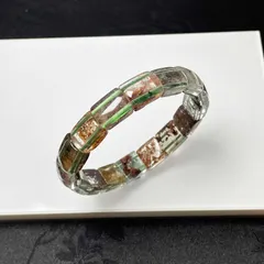 天然石★【多彩なガーデンクォーツ】★バングル 庭園水晶 天然石A  浄化 13.6*11.2*7mm ZB7845