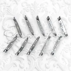 ブローチピン シルバー 35mm  15個セット