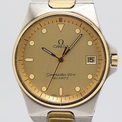 デッドストック級 稼働 良品 オメガ シーマスター 1332 QZ シャンパン文字盤 プッシュ式 メンズ腕時計 5811300 4NBT KMR ABC 15860