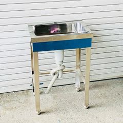 【送料無料】未使用 保管品 ステンレス1槽シンク 浅型シンク W500×D370×H750 流し台 ステンレスシンク 厨房 ガーデニング 手洗い　※納期注意　No.1