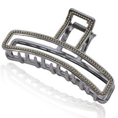 【人気商品】クリップ 大きめ しっかり 【Twilight Elegance】Insスタイル ヘアクリップ 髪留め ガンメタルカラーのベースに煌めくスモーキーイエローラインストーン 輝くアクセント、比類ない魅力 キーカラーストーン バンスクリップ、多彩な光沢、