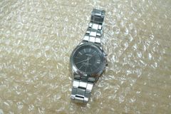 SEIKO/ソーラー電波腕時計/アナログ/ステンレス/BLK/SLV/7B42-0AL0 管理p0506
