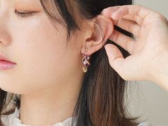 - rose - Czech beads drops pierce