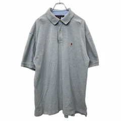 TOMMY HILFIGER 半袖 ポロシャツ XLサイズ トミーヒルフィガー 刺繍 ハーフボタン グレー 古着卸 アメリカ仕入 t2407-3623