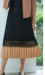 ディノスレース使いバイカラー プリーツスカート