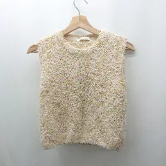 ◇ ⊇ anbouquet 柄入り ノースリーブ ニットベスト サイズ表記なし イエロー系 レディース E  【1506300027253】