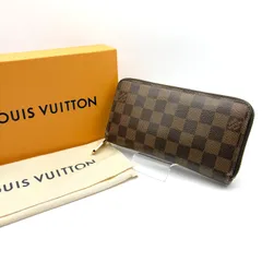 【 箱付／美品 】LOUIS VUITTON　ルイヴィトン　ダミエ　ジッピーウォレット　RFID　ラウンドファスナー　長財布　ブラウン／ローズバレリーヌ
