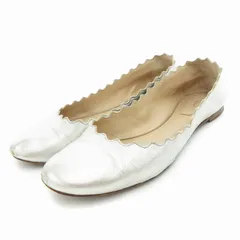 クロエ CHLOE Lauren バレエパンプス バレリーナシューズ 37 銀色 シルバーカラー /UO ■SHのサムネイル