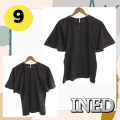 イネド トップス カットソー シンプル ドルマン袖 半袖 ブラック 9 日本製