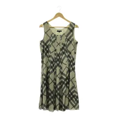 BURBERRY バーバリー ワンピース ノースリーブ チェック 38サイズ グレー レディース ok360-22