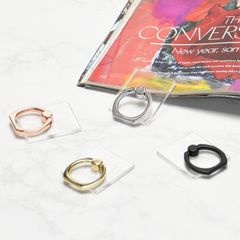 スマホリング クリア 透明 スマホ ストラップ 指 リング ホルダー 落下防止 全4色 GD-SMARIN