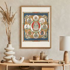 曼荼羅アート 木製フレーム 仏画 A2サイズ 日本 仏画 ポスター 一字金輪曼荼羅 アートポスター