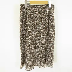 #a レリアン Leilian  スカート 11 マーメイド 茶系 ピンク 総柄 日本製 902188 k01