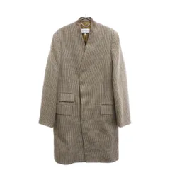 Martin Margiela (マルタンマルジェラ) 22AW Tan Collarless Coat カラーレスコート 千鳥格子 ベージュ SI1AA0001のサムネイル
