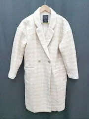 ■ w closet ダブルクローゼット ウール混 秋冬 長袖 チェスターコート サイズF ベージュ系 レディース P  【1405090016730】