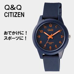 CITIZEN Q&Q V01A-019VK ネイビー×オレンジ レディース 腕時計 10気圧防水 キューアンドキュー お手軽 カジュアル