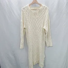 ◇ ⊇ BEAMS ビームス B:MING 長袖 ロング ケーブル編みニットワンピース サイズ ホワイト系 レディース E  【1506190016801】のサムネイル
