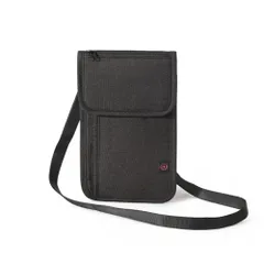 ☆ ブラック ☆ パスポートケース スキミング防止 セキュリティポーチ トラベル パスポートケース スキミング防止 首下げ セキュリティポーチ パスポート入れ 薄型 軽量 ポシェット バッグ ネックポーチ 旅行グッズ 2way ストラップ 面ファスナー 撥水