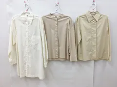 ユニクロユー Uniqlo U 長袖シャツ M まとめ 3点セット ホワイト系 ベージュ系 2408WT071