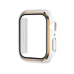 42mm_光沢のホワイト＆ローズゴールド 2023強化版AMAPC for Apple Watch ケース Apple Watch Series 321 42mm 用 ケース 一体型 apple watch 用 カバー アップルウォッチ ケース 全面保護 耐久