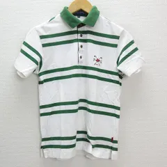 y■パーリーゲイツ/PEARLY GATES マルチボーダー半袖ポロシャツ/ゴルフシャツ■白/緑【2W】レディースLADIES/GOLF/83【中古】