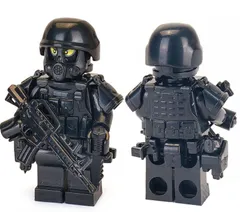 ★超重厚 高品質 重装備 特殊部隊 ブラック 銃器 武器 レゴ互換★
