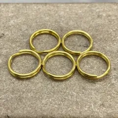 5点セット 真鍮製二重リング 直径12mm キーホルダー
