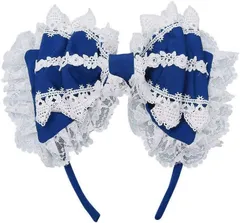 【新着商品】萌え系おしゃれ お人形 フリルコスプレ系 茶話会 パーティー 蝶結び付きヘアアクセサリー lolita メイドおしゃれ 髪飾り コスプレかわいい ヘッドドレス ロリーレースレディースリボンカチューシャ (ピーコックブルー)
