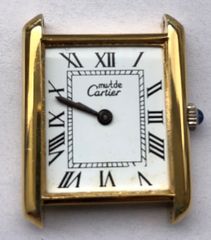 【中古】銀無垢 カルティエ マストタンク Cal,2512-1 murt de Cartier ARGENT SV925 17石 手巻きホワイトダイヤル ローマン女性腕時計 本体
