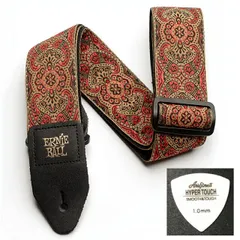 ERNIE BALL アーニーボール ギター ストラップ JACQUARD STRAP CRIMSON PAISLEY EB 4162 ★ピック付き