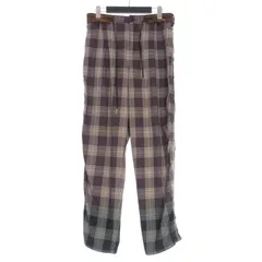 サカイ sacai チェック柄 パジャマパンツ スラックス 0 パープル 紫 21-02542Mのサムネイル