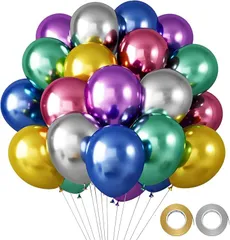 fogman 風船 バルーン 飾り付け バースデー パーティー用 誕生日 デコレーション 30個セット(カラフルカラーメタリック)