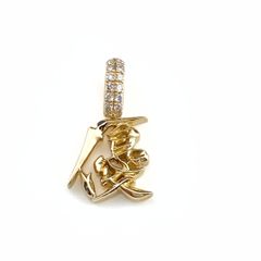 moji×moji メレダイヤ ペンダントトップ YG イエローゴールド ペンダントトップ K14 ダイヤモンド ユニセックス