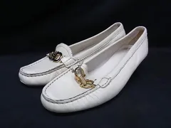 ■美品■ Salvatore Ferragamo フェラガモ ダブルガンチーニ レザー パンプス サイズ6 1/2 (約24cm) 靴 シューズ アイボリー系 DJ9886