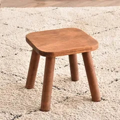 【数量限定】ウォールナット 腰掛け 子供用 玄関 24x24x24.5cm 踏台 積み重ね 小さい台 フラワースタンド 正方形 花台 スツール 室内 低い 組立簡単 木製 ミニスツール 椅子 ウッドスツール JIHYECOU (ウォールナット)