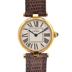 CARTIER カルティエ マストヴァンドーム GP/革 クォーツ レディース腕時計 ヴィンテージ【中古】