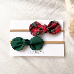 クリスマスプレゼントに！ベビーリボンヘアバンド 2個セット ヘアクリップ