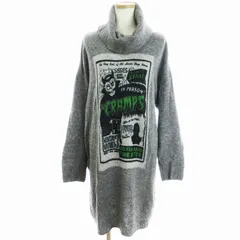 ヒステリックグラマー HYSTERIC GLAMOUR × THE CRAMPS クランプス コラボ ニットワンピース ひざ丈 オフタートル グレー F ■SM3のサムネイル